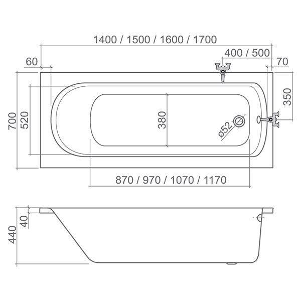 Roltechnik stačiakampė akrilinė vonia Vanessa Neo 1500x700 mm 1 Roltechnik stačiakampė akrilinė vonia Vanessa Neo 1500x700 mm 1