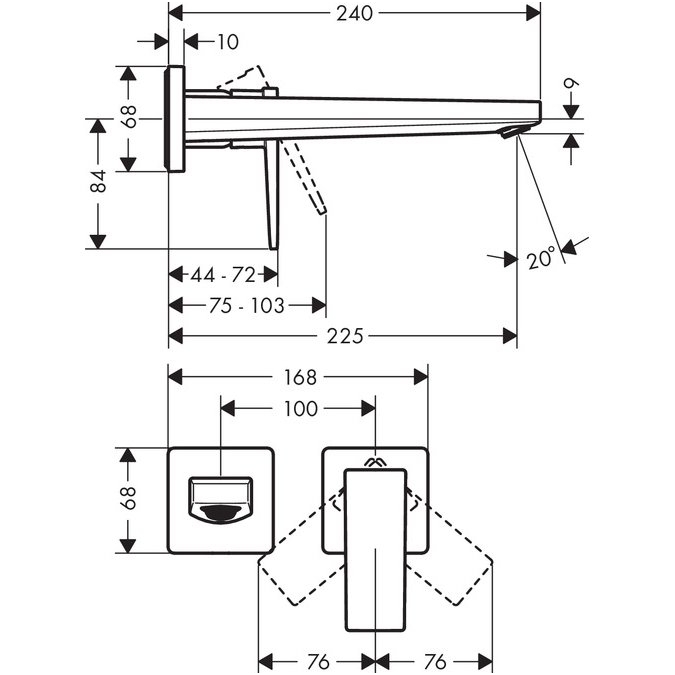 Hansgrohe maišytuvas praustuvui sieninis Metropol 32526670 1 Hansgrohe maišytuvas praustuvui sieninis Metropol 32526670 1