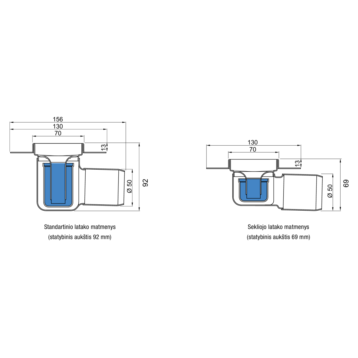 ACO ShowerDrain C dušo latakas L-885mm 3