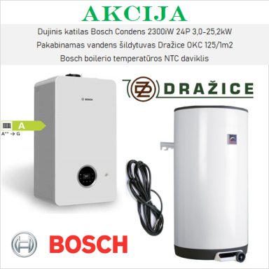 Akcijinis Bosch 2300iW ir Dražice šildymo įrangos komplektas Akcijinis Bosch 2300iW ir Dražice šildymo įrangos komplektas