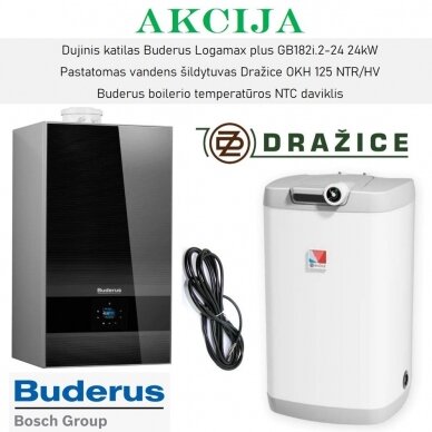 Akcijinis Buderus GB182i.2 24kW ir Dražice šildymo įrangos komplektas Akcijinis Buderus GB182i.2 24kW ir Dražice šildymo įrangos komplektas
