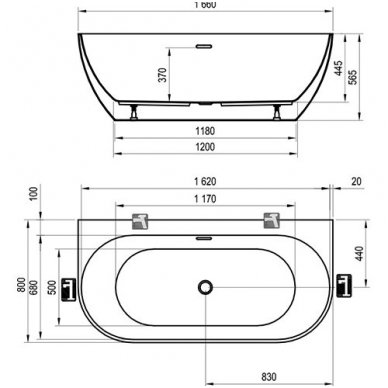 Akrilinė laisvai statoma vonia Ravak Freedom W 1660x800mm 1