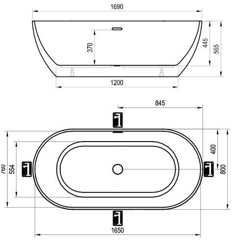 Akrilinė laisvai statoma vonia Ravak Freedom O 1690x800mm 1 Akrilinė laisvai statoma vonia Ravak Freedom O 1690x800mm 1