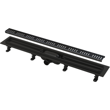 Plastikinis dušo latakas Alca APZ10BLACK 950mm su juodomis matinėmis grotelėmis