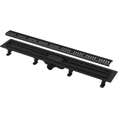 Plastikinis dušo latakas Alca APZ10BLACK 850mm su juodomis matinėmis grotelėmis