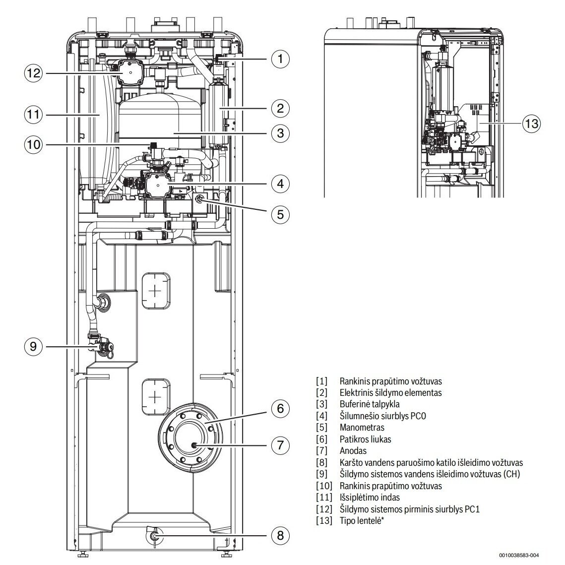 Bosch šilumos siurblio oras-vanduo vidinis blokas Compress 5800iAW 12 M 2