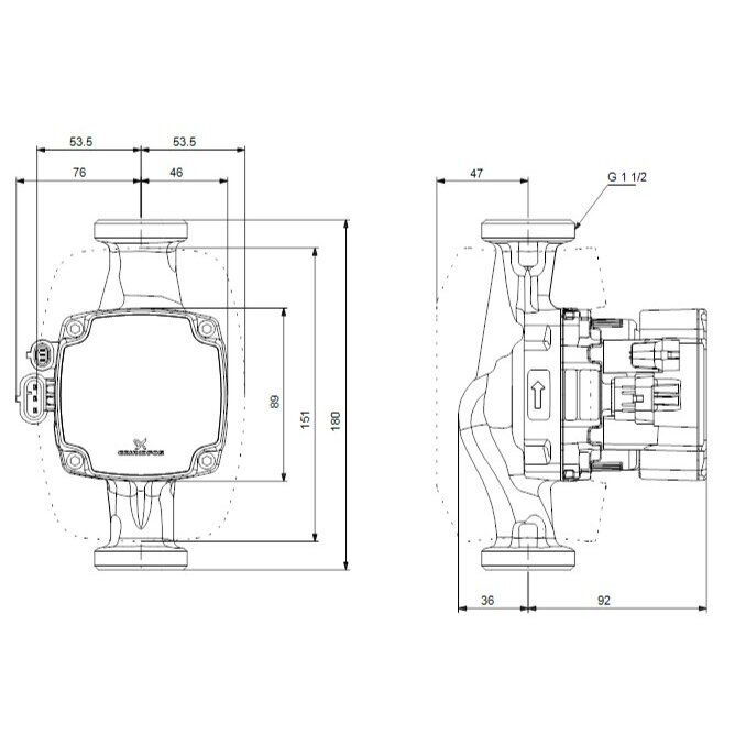 Cirkuliacinis siurblys Grundfos ALPHA2 GO 25-60 180mm 3 Cirkuliacinis siurblys Grundfos ALPHA2 GO 25-60 180mm 3
