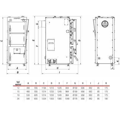 DEFRO dujų generacinis kieto kuro katilas Firewood 24kW 2