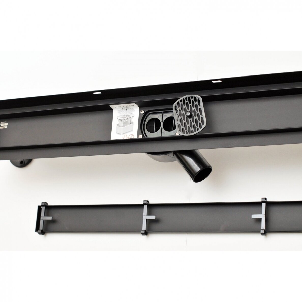 Dušo latakas "VLINE 360Pro L, Black" 900mm montavimui prie sienos 4 Dušo latakas "VLINE 360Pro L, Black" 900mm montavimui prie sienos 4