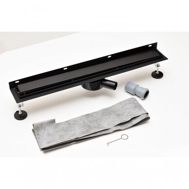 Dušo latakas "VLINE 360Pro L, Black" 900mm montavimui prie sienos 2 Dušo latakas "VLINE 360Pro L, Black" 900mm montavimui prie sienos 2