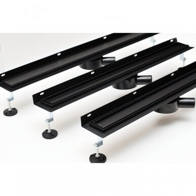 Dušo latakas "VLINE 360Pro L, Black" 900mm montavimui prie sienos 3