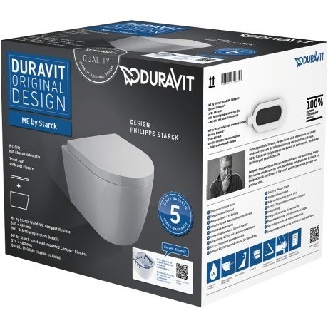 Duravit My by Starck pakabinamas unitazas Compact Rimless su lėtai nusileidžiančiu dangčiu 3