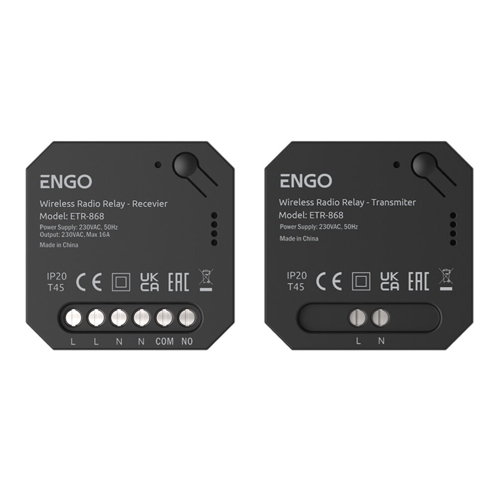 ENGO ETR-868 belaidė relė, 868MHz, 230V