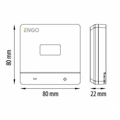 ENGO EASY laidinis, virštinkinis temperatūros reguliatorius, baterinis, baltas 1