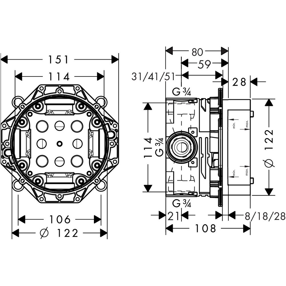 Hansgrohe potinkinio maišytuvo dalis iBox universal 1 Hansgrohe potinkinio maišytuvo dalis iBox universal 1