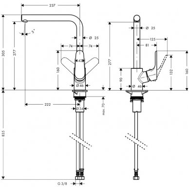 Hansgrohe maišytuvas plautuvei Focus M41 280, 31817000 1 Hansgrohe maišytuvas plautuvei Focus M41 280, 31817000 1