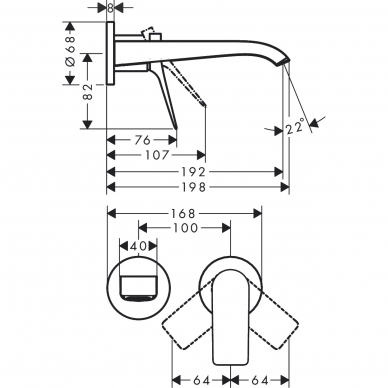 Hansgrohe sienisni maišytuvas praustuvui Vivenis 75050700 2 Hansgrohe sienisni maišytuvas praustuvui Vivenis 75050700 2