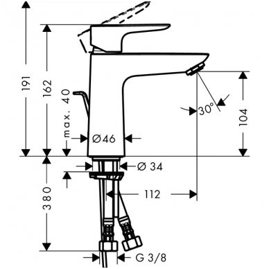 Hansgrohe maišytuvas praustuvui Talis E 110 1