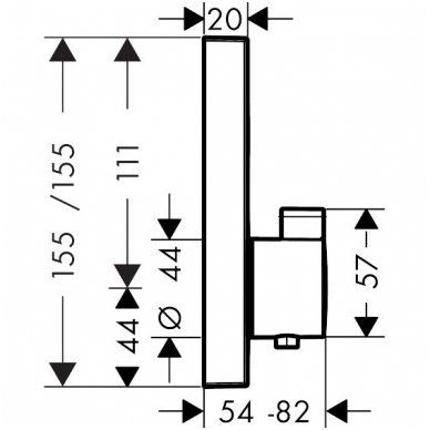 Hansgrohe Select virštinkinė dalis termostatiniam maišytuvui 1-os funkcijos 15762000 3