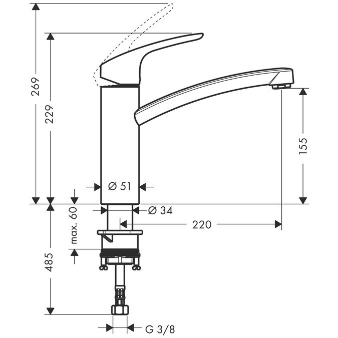 Hansgrohe maišytuvas plautuvei Focus M41 160, 31806000 1 Hansgrohe maišytuvas plautuvei Focus M41 160, 31806000 1