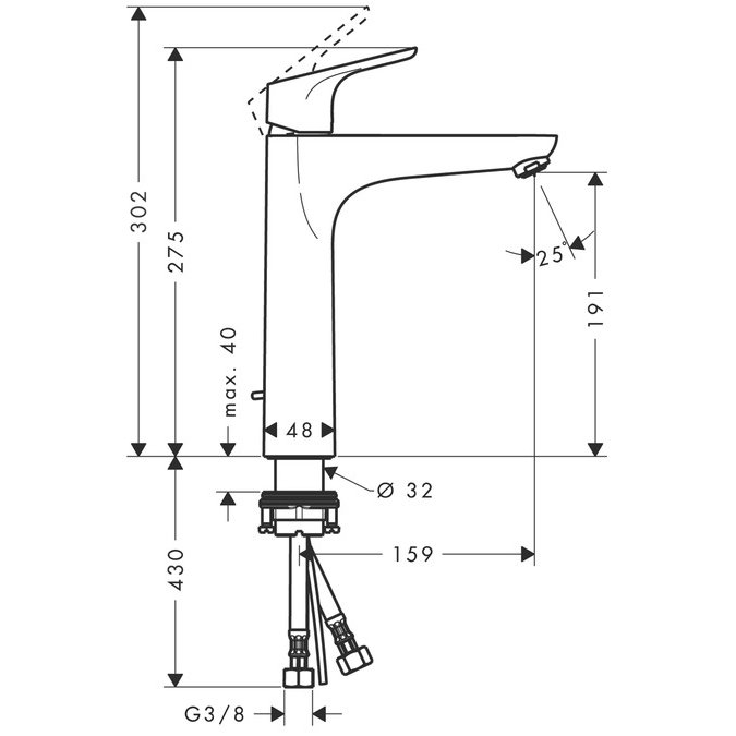 Hansgrohe maišytuvas praustuvui Focus 190 1 Hansgrohe maišytuvas praustuvui Focus 190 1