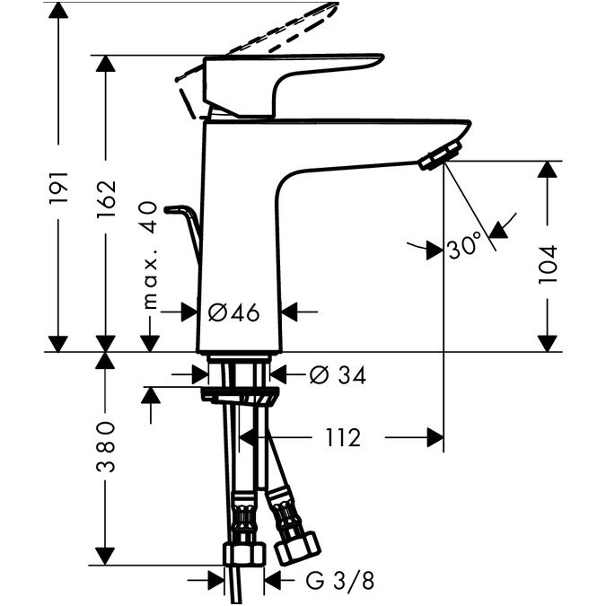 Hansgrohe maišytuvas praustuvui Talis E 110 1 Hansgrohe maišytuvas praustuvui Talis E 110 1