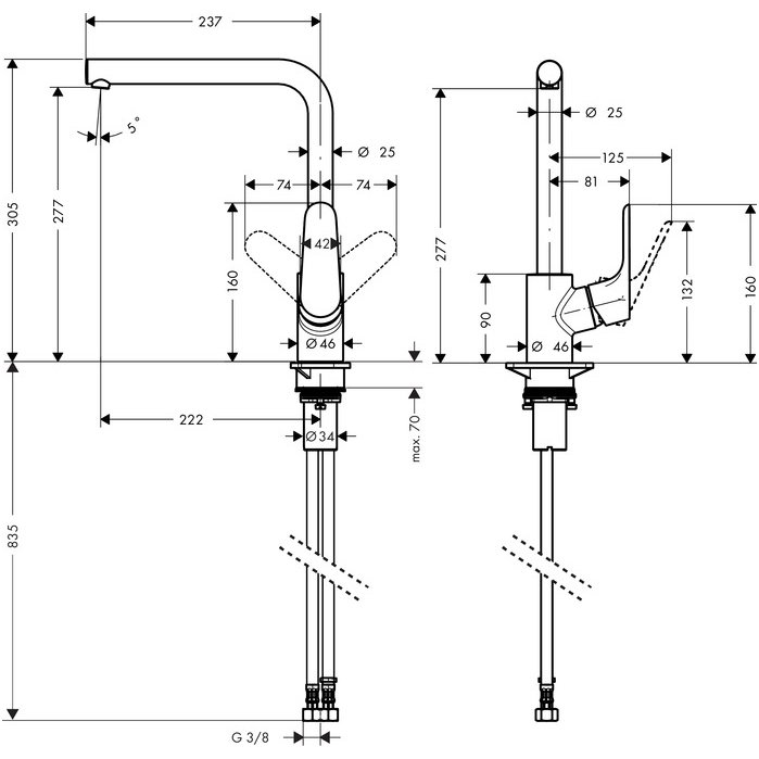 Hansgrohe maišytuvas plautuvei Focus M41 280, 31817000 1 Hansgrohe maišytuvas plautuvei Focus M41 280, 31817000 1