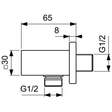 Ideal Standard sieninis dušo laikiklis su išvadu BC771A2, aukso spalvos 1