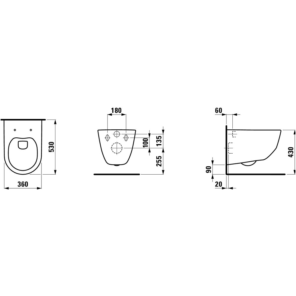 Laufen PRO pakabinamas unitazas Rimless su plonu lėtai nusileidžiančiu dangčiu 3 Laufen PRO pakabinamas unitazas Rimless su plonu lėtai nusileidžiančiu dangčiu 3