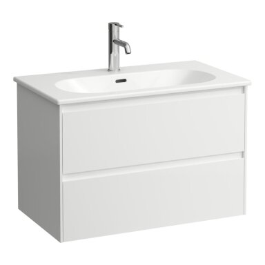 Laufen LUA praustuvo ir spintelės komplektas: 800 mm plonas praustuvas su 2 stalčių spintele Laufen LUA praustuvo ir spintelės komplektas: 800 mm plonas praustuvas su 2 stalčių spintele