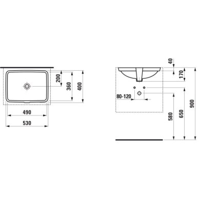 Laufen PRO S praustuvas 49x36cm 811960 2