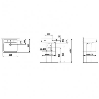 Laufen PRO A praustuvas 55x48cm 818951 1