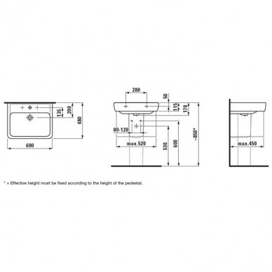 Laufen PRO A praustuvas 60x48cm 818952 1