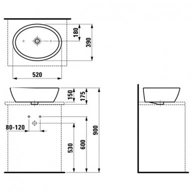 Laufen PRO A praustuvas-dubuo 812964 2 Laufen PRO A praustuvas-dubuo 812964 2