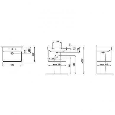 Laufen PRO S praustuvas 60x46cm 810963 1