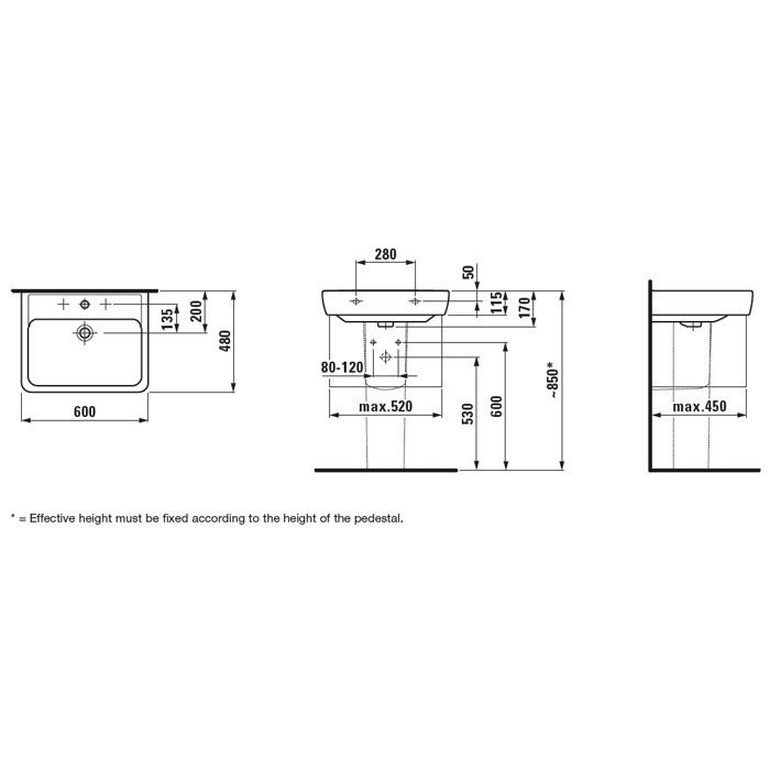 Laufen PRO A praustuvas 60x48cm 818952 1