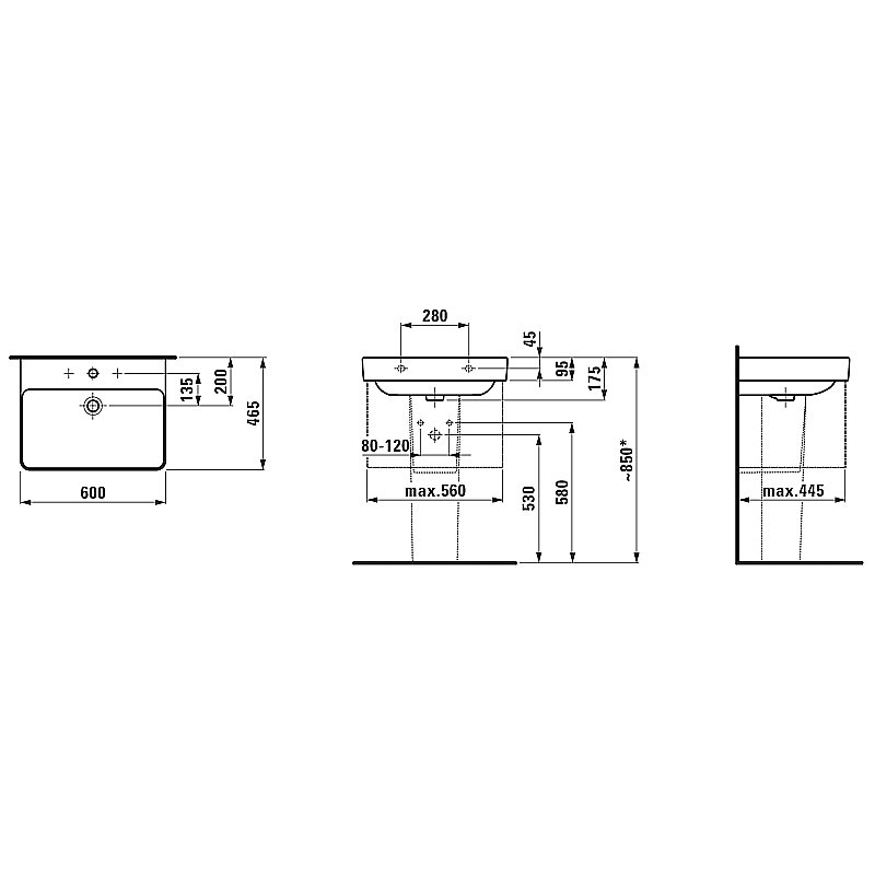 Laufen PRO S praustuvas 60x46cm 810963 1