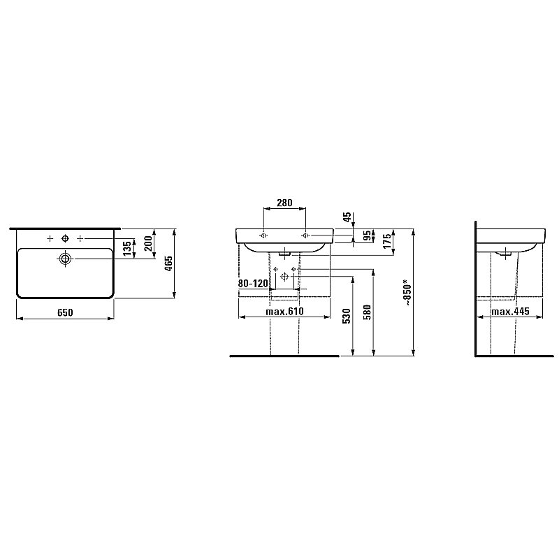 Laufen PRO S praustuvas 65x46cm 810964 1