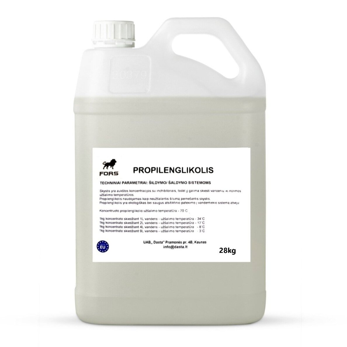 Neužšąlantis skystis šildymo/šaldymo sistemai 25kg, propilenglikolis