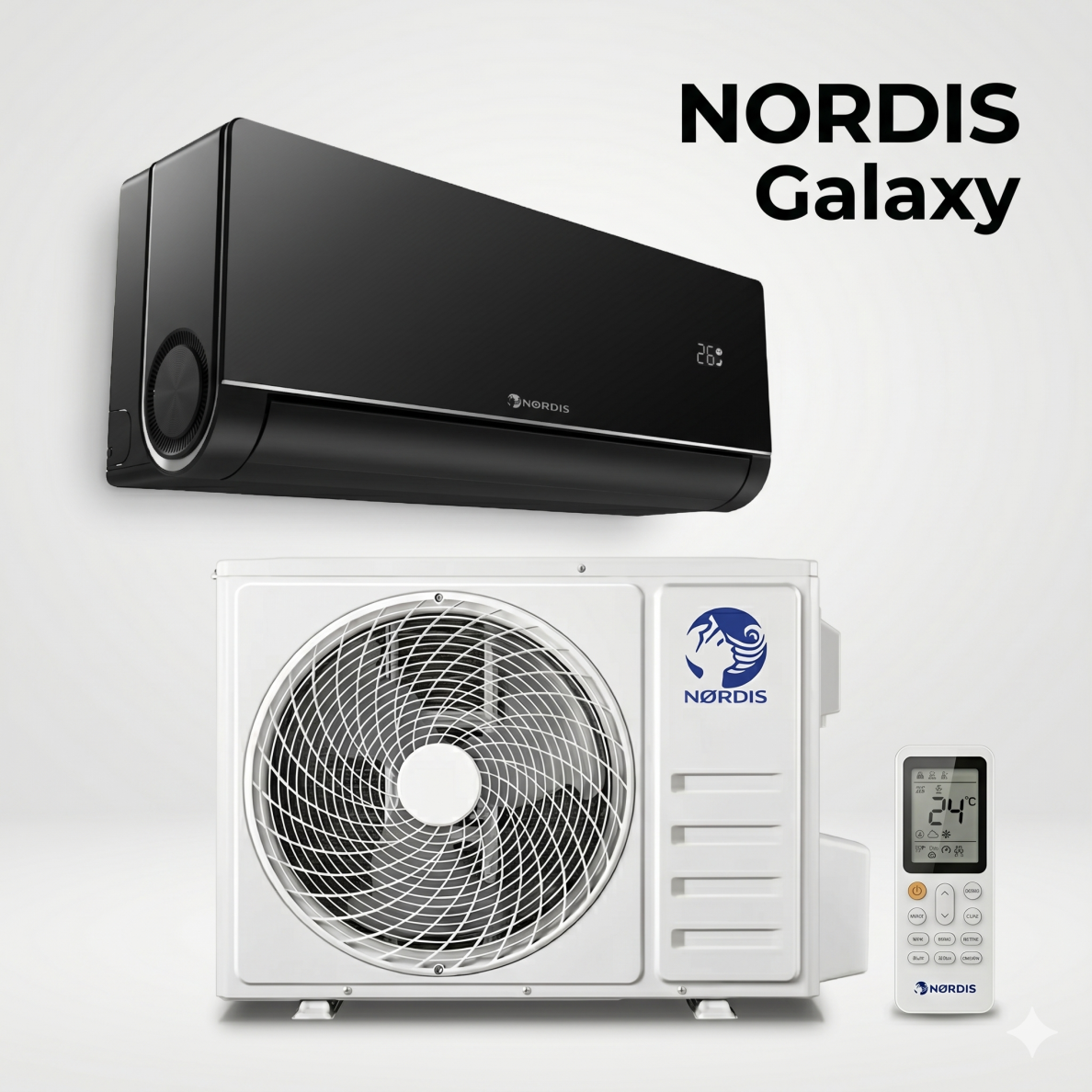 NORDIS oro kondicionierius Galaxy Black 2,72/3,55 kW su WiFi NORDIS oro kondicionierius Galaxy Black 2,72/3,55 kW su WiFi