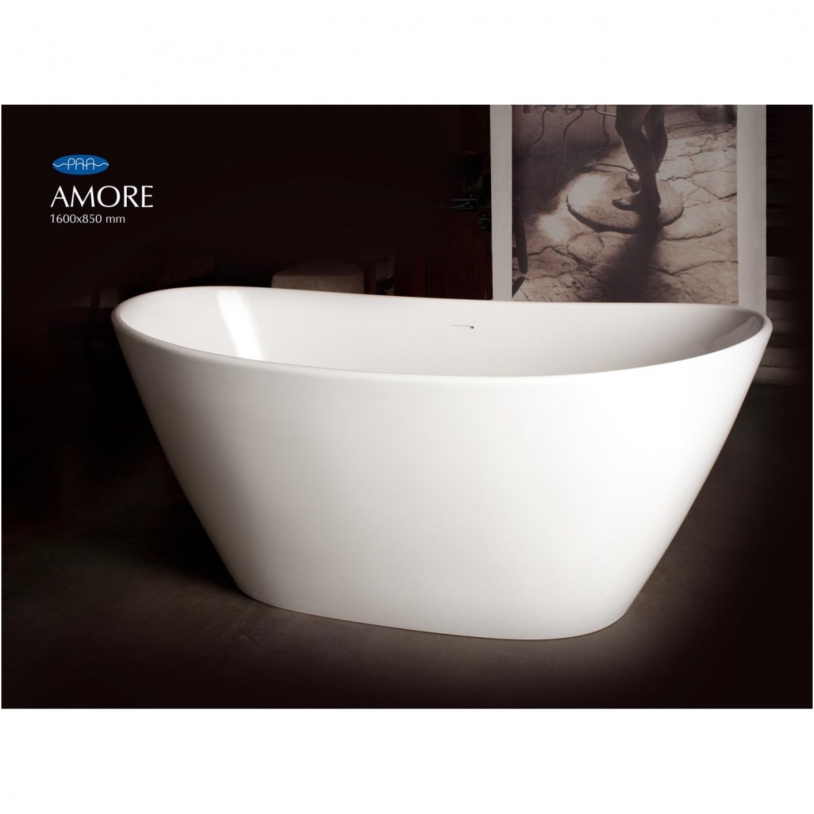 PAA akmens masės vonia AMORE 1600x850mm 1 PAA akmens masės vonia AMORE 1600x850mm 1