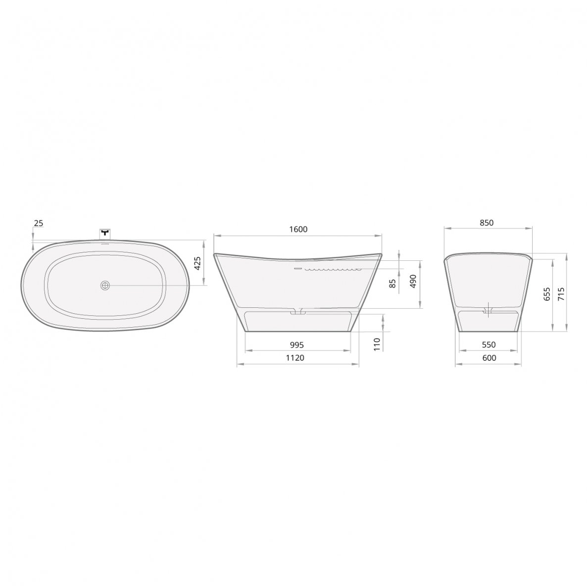 PAA akmens masės vonia AMORE 1600x850mm 2 PAA akmens masės vonia AMORE 1600x850mm 2