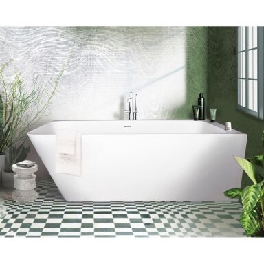 PAA akmens masės vonia QUADRO CORNER A 1600x750 mm