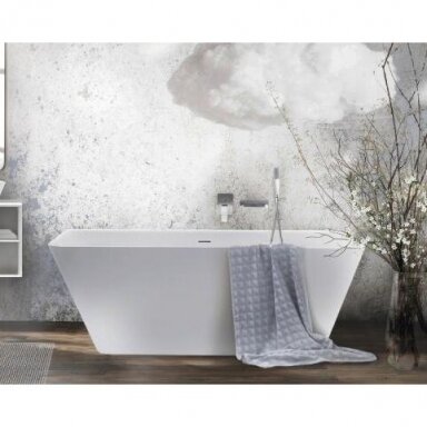 PAA akmens masės vonia QUADRO WALL 1600x750 mm