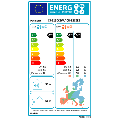 Panasonic oro kondicionierius Etherea Z25CKE 2,5/3,4kW 3
