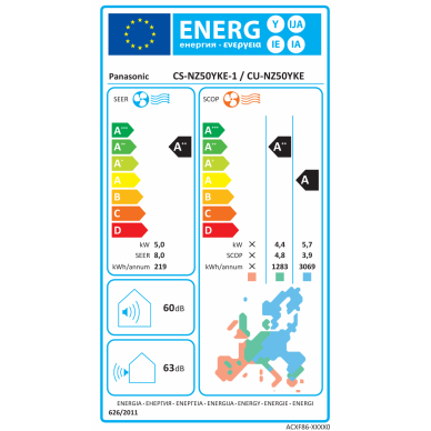 Panasonic šilumos siurblys Etherea NZ50YKE 5,0/5,8kW 3 Panasonic šilumos siurblys Etherea NZ50YKE 5,0/5,8kW 3