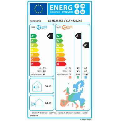 Panasonic šilumos siurblys Flagship HZ25ZKE-H 2,50/3,2kW 2 Panasonic šilumos siurblys Flagship HZ25ZKE-H 2,50/3,2kW 2