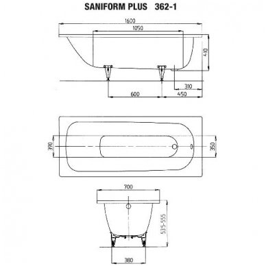 Plieninė vonia Kaldewei Saniform Plus 160x70cm 2