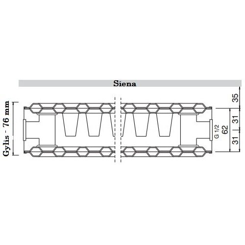 Plieninis renovacinis radiatorius HM 21K-550-1000 1 Plieninis renovacinis radiatorius HM 21K-550-1000 1