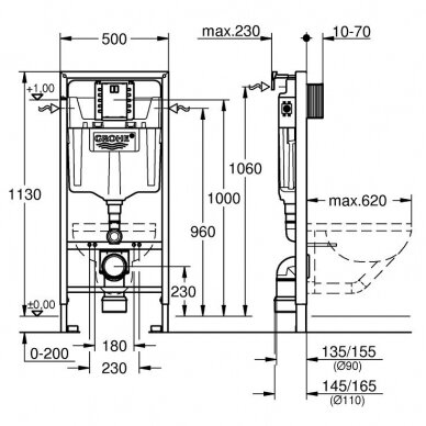 Potinkinis WC rėmas Grohe Rapid SL 2in1 39750001 1 Potinkinis WC rėmas Grohe Rapid SL 2in1 39750001 1